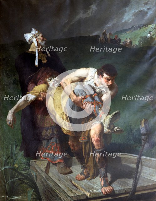 'Carrying the Dead', c1842-1896. Artist: Evariste Vital Luminais