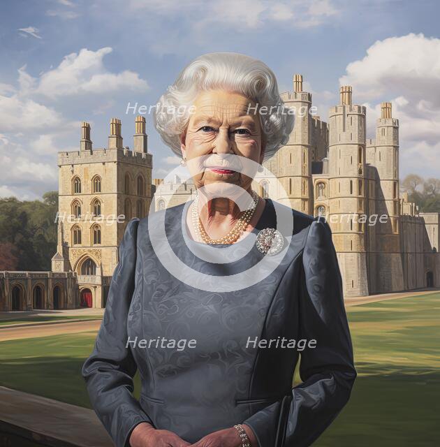 AI Image - Portrait of Queen Elizabeth II, 2000s, (2023). Creator: Heritage Images.