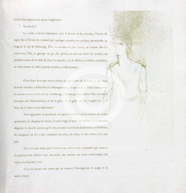 Yvette Guilbert-French Series: No. 9, 1894. Creator: Henri de Toulouse-Lautrec (French, 1864-1901).