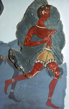 Fragment of a Minoan fresco known as the 'Captain of the Blacks', 15th century BC. Artist: Unknown