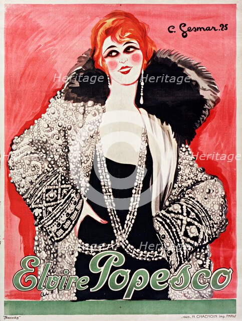 Elvira Popescu, 1925. Creator: Gesmar, Charles (1900-1928).