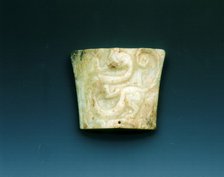 Jade sword scabbard chape, Western Han dynasty, China, 206 BC-8 AD. Artist: Unknown