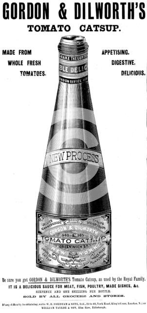 Advertisement for Gordon & Dilworth's Tomato Catsup, 1898. Creator: Unknown.