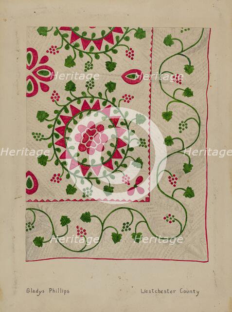 Quilt, c. 1937. Creator: Gladys Phillips.