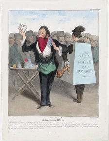 Plate 14: Robert Macaire Libraire, 1838.  Creator: Honore Daumier.