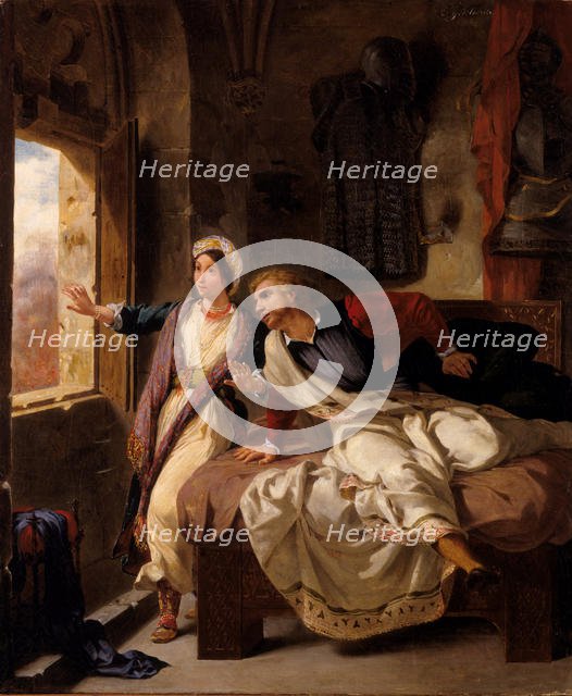 Rebecca and the Wounded Ivanhoe, 1823. Creator: Eugene Delacroix.