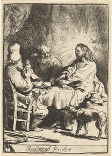 Christ at Emmaus: the Smaller Plate, 1634. Creator: Rembrandt Harmensz van Rijn.