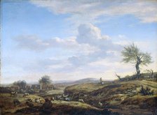Hilly Landscape with a High Road, 1660-1672. Creator: Adriaen van de Velde.