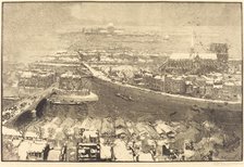 Paris under Snow, View from St.-Gervais (Paris sous la neige, vu du haut de St.-Gervaais), 1890. Creator: Auguste Lepere.
