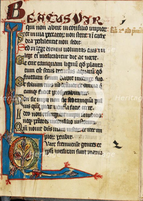 Decorated Initial Q; Psalter, third quarter of 13th century. Creator: Unknown.