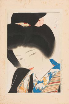 Approaching Snow (Yuki moyoi). From the Series "Women in Four Settings (Fujo yondai)", 1927. Creator: Shuho, Yamakawa (1898-1944).