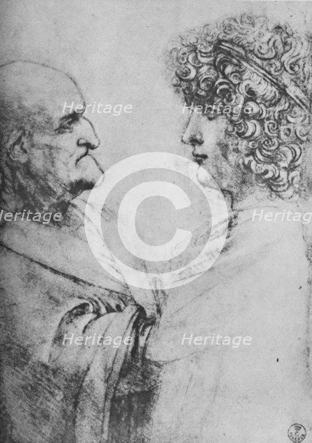 'An Old Man and a Youth Facing One Another', c1480 (1945). Artist: Leonardo da Vinci.