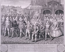 Procession of Queen Elizabeth I to Blackfriars, London, 16 June 1600, (1742).  Artist: George Vertue