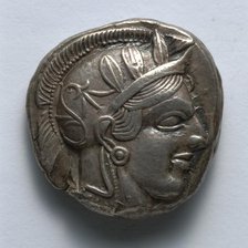 Stater: Archaic Head of Athena (obverse), 514-407 BC. Creator: Unknown.