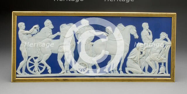 Plaque with Priam and Achilles, Burslem, c. 1790. Creator: Wedgwood.