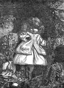 "Home Thoughts:" the Child among the Rocks, 1864. Creator: Dalziel Brothers.