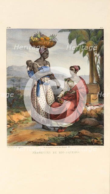 Nègresses de Rio-Janeiro. From "Voyage pittoresque dans le Brésil", 1835. Creator: Rugendas, Johann Moritz (1802-1858).