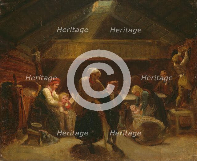 Sunday Morning in a Farmer's House, c1834-1870. Creator: Adolph Tidemand.