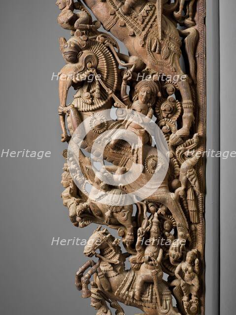 Architectural Section with Heroic Figures (image 4 of 4), 19th century. Creator: Unknown.