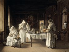 'Dinner at the Hospice of Beaune', France, late 19th/early 20th century. Artist: Claude Joseph Bail