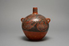 Globular Jar with Repeated Abstract Motifs in Sprial Design, A.D. 600/1000. Creator: Unknown.