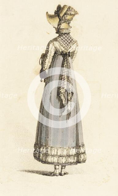 Fashion Plate (Walking Dress), 1814. Creator: Rudolph Ackermann.