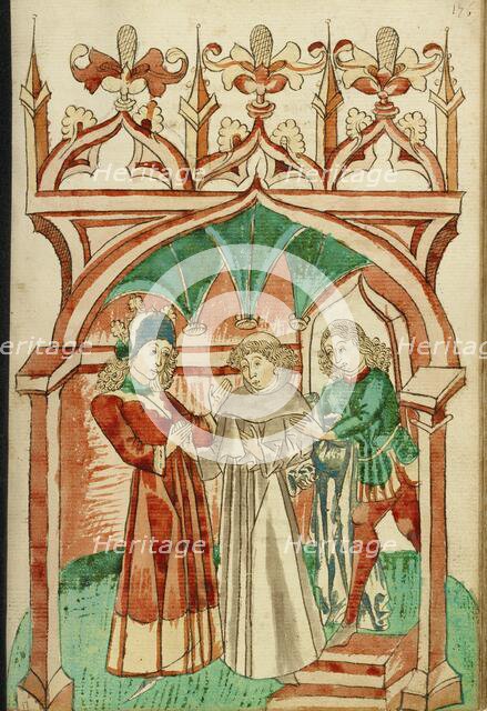 Barlaam Saying Farewell to Josaphat; Barlaam und Josaphat, 1469. Creators: Hans Schilling, Diebolt Lauber.