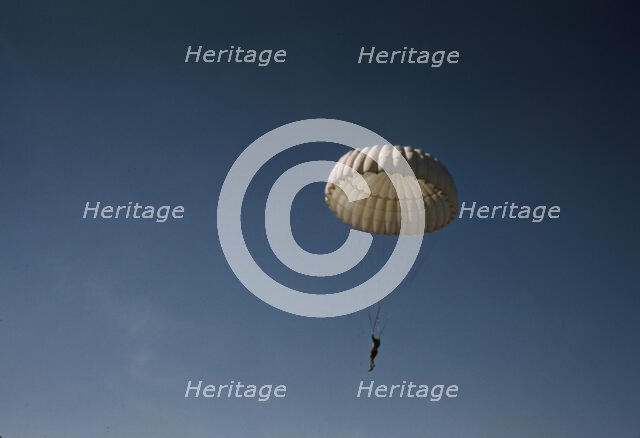 Marine parachuting at Parris Island, S.C., 1942. Creator: Alfred T Palmer.