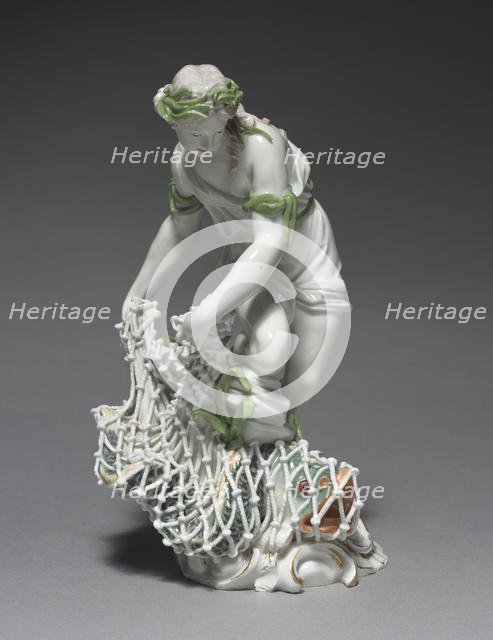 Fisherwoman, c. 1765. Creator: Ludwigsburg Porcelain Factory (German); Johann Christian Wilhelm Beyer (German, 1725-1806).