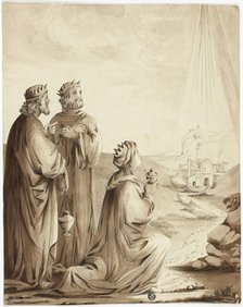 The Three Magi Pointing to the Star of Bethlehem, n.d. Creator: Unknown.