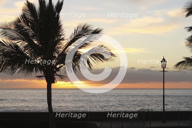 Sunset over the sea, Tazacorte, La Palma, Canary Islands, Spain, 2009. 
