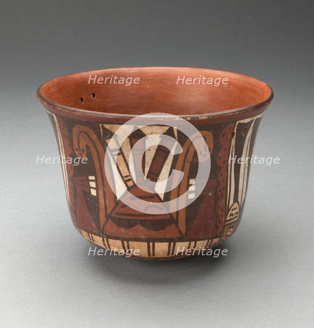 Bowl Depicting Abstract Figure with Darts, 180 B.C./A.D. 500. Creator: Unknown.