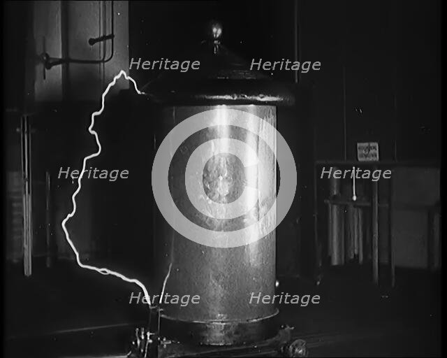 Scientific Equipment Generating Static Electricity, 1931. Creator: British Pathe Ltd.