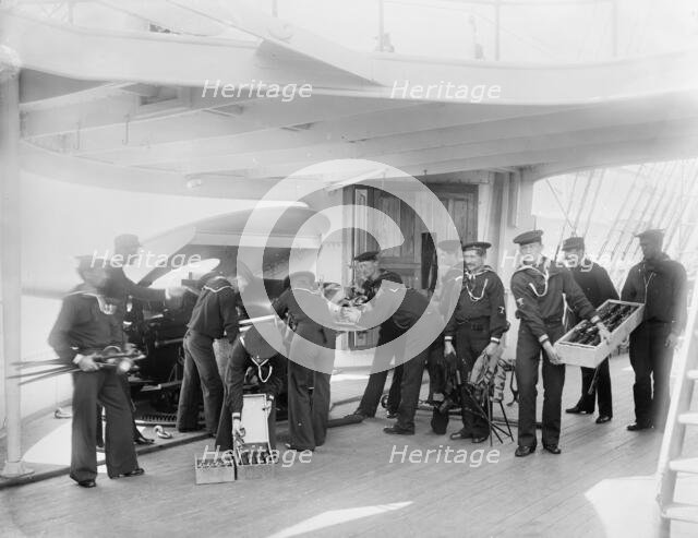 U.S.S. Newark, 6 in. gun and crew, between 1891 and 1901. Creator: Unknown.