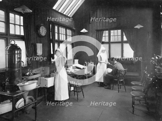 First aid room, Wolseley car factory, Birmingham, 1920s. Artist: Unknown