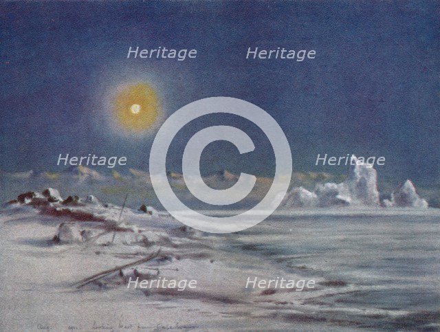 'Looking West from Cape Evans', 1911, (1913). Artist: Edward Wilson.