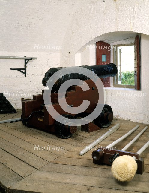 Cannon, Dartmouth Castle, Devon, 1994. Artist: J Bailey