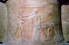 Greek vase detail of Perseus killing the Gorgon, 7th century BC. Artist: Unknown