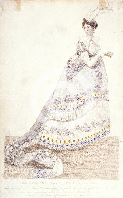 'Her Royal Highness the Princess of Wales in her Court Dress..., 1807'. Artist: Unknown