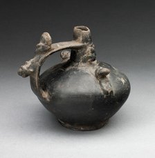 Single Spout Strap Vessel with Attached Molded Figures, A.D. 1000/1476. Creator: Unknown.