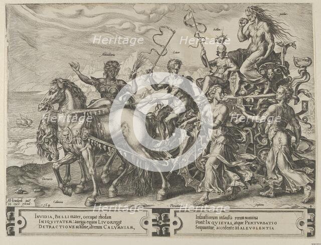 The Triumph of Envy, from The Cycle of the Vicissitudes of Human Affairs, plate 4, 1564. Creator: Cornelis Cort.