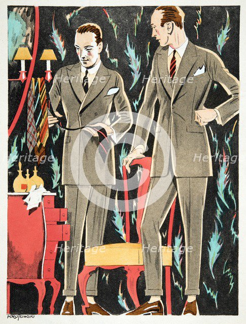 Der Arbiter, outfits by Fasskessel & Muntmann,  from Styl, pub. 1922 (pochoir Print)