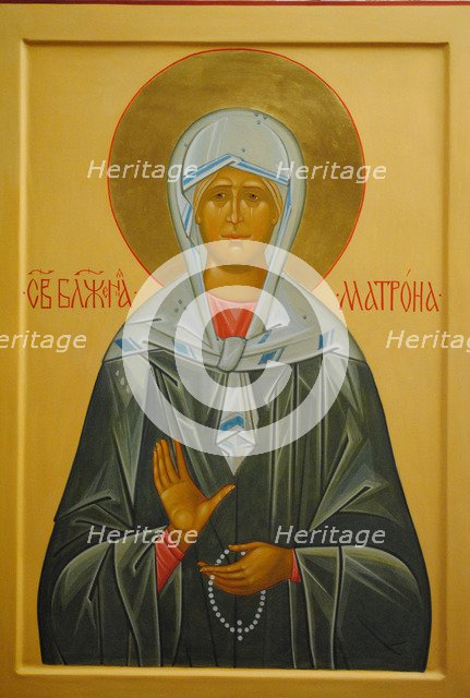 Saint Matrona of Moscow, 20th century. Artist: Russian icon  