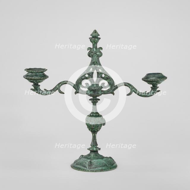 Two Light Candlestick, model n.d., cast c. 1850/1874. Creator: Antoine-Louis Barye.
