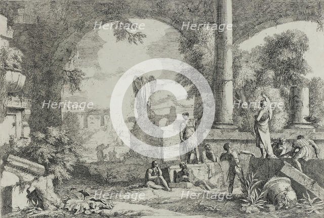 Landscape with Ruins and a Headless Statue, after 1720. Creator: Marco Ricci.