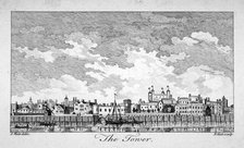 South view of the Tower of London with boats on the River Thames, 1761. Artist: William Elliot
