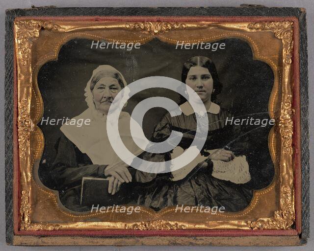 Portrait of Two Seated Women, 1855-1860. Creator: Unknown.