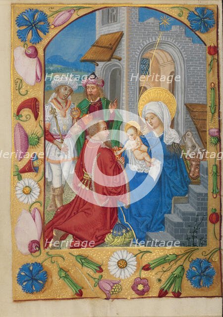 The Adoration of the Mag; Book of Hours, early 16th century. Creator: Unknown.