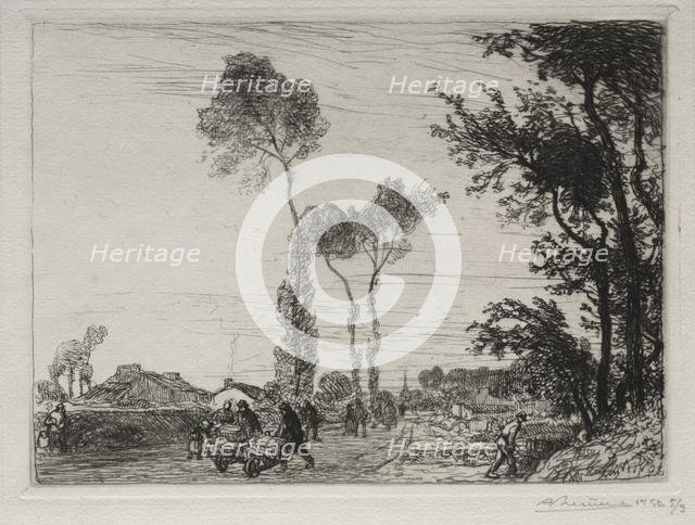 Retour du Marché de St. Jean-de-Mont, 1910. Creator: Auguste Louis Lepère (French, 1849-1918).