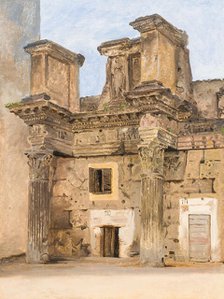 The Temple of Minerva on the the Forum of Nerva in Rome,  c.1840. Creator: Constantin Hansen.